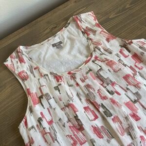 J. Jill Womens Medium Multicolor Silk Linen Blend Lined Tank Top Blouse‎